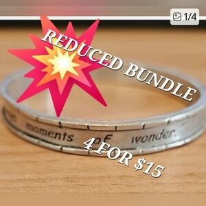BUNDLE SALE 4 STARRED ADS FOR $15...Pewter bracelet - inspirational